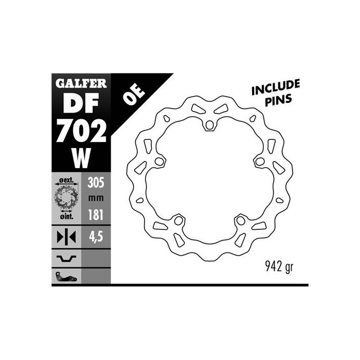 GALFER brake disc front BMW R 850 / 1100 / 1150 / 1200 (305X181X4,8) (NG1044) WAVE