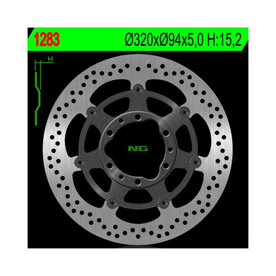 NG brake disc front HONDA CBR 1000 RR '08-'17 (320X94X5) (6X6,5mm) - replaced NG1621G