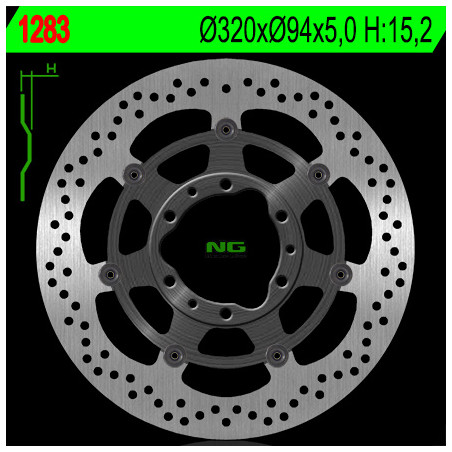 NG brake disc front HONDA CBR 1000 RR '08-'17 (320X94X5) (6X6,5mm) - replaced NG1621G