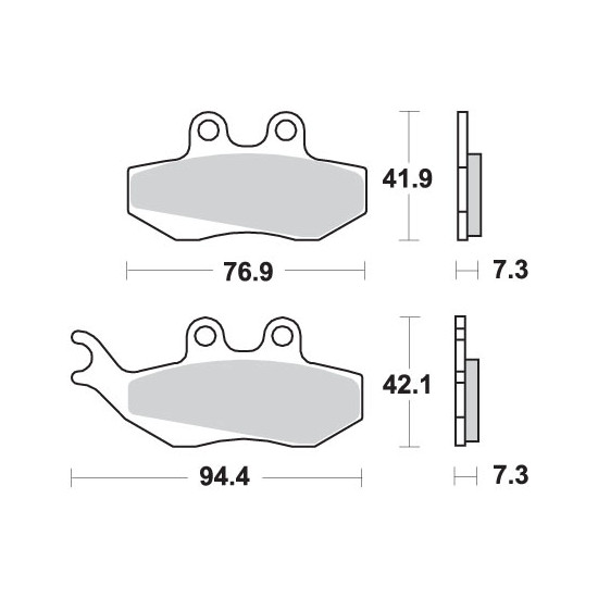 SBS brake pads KH194 STREET CERAMIC color black DEDICATED to YAMAHA DT50 PIAGGIO VESPA 125 APRILIA RX 90 120HF