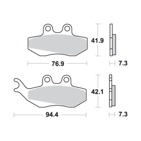 SBS stabdžių kaladėlės KH194 STREET CERAMIC spalva juoda DEDYKOWANY iki YAMAHA DT50 PIAGGIO VESPA 125 APRILIA RX 90 120HF