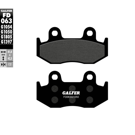 GALFER brake pads KH92 / KH323 SEMI-METALLIC (thickness 7.2mm)