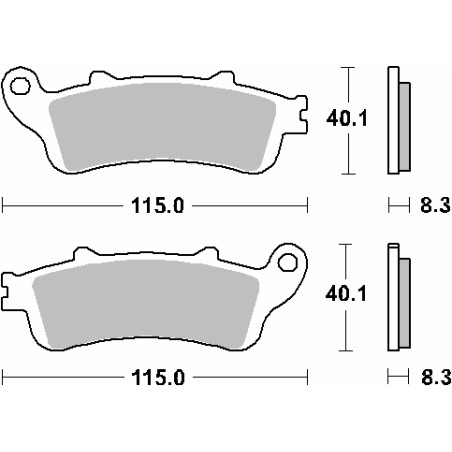 SBS brake pads KH261 / KH281 MAXI CARBON CARBON TECH color black fits: HONDA FES 250 FORESEIGHT, NSS 250 FORZA, FJS 40