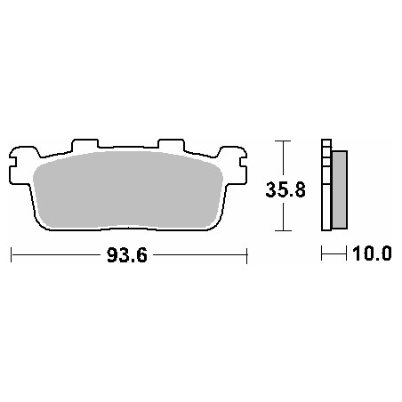 SBS brake pads KH607 MAXI CARBON TECH color black fits: KYMCO 125 / 250 / 300, YAMAHA YP400 X-MAX rear