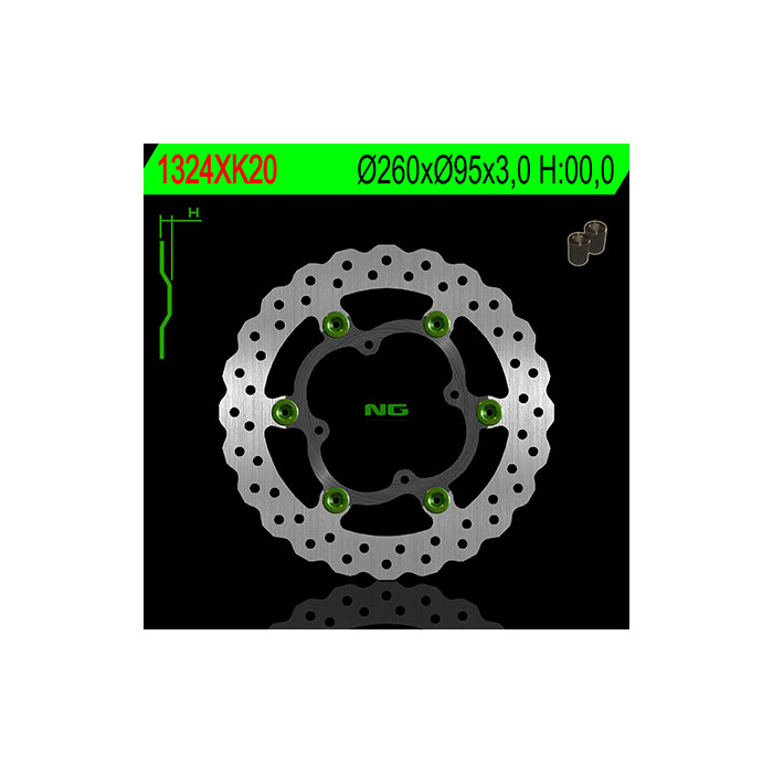 NG front brake disc with adapter OVERSIZE KTM SX85 '11-'13 (floating) (260X95X3)