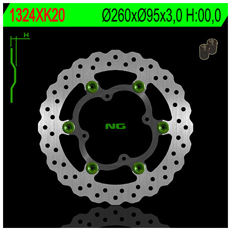 NG front brake disc with adapter OVERSIZE KTM SX85 '11-'13 (floating) (260X95X3)