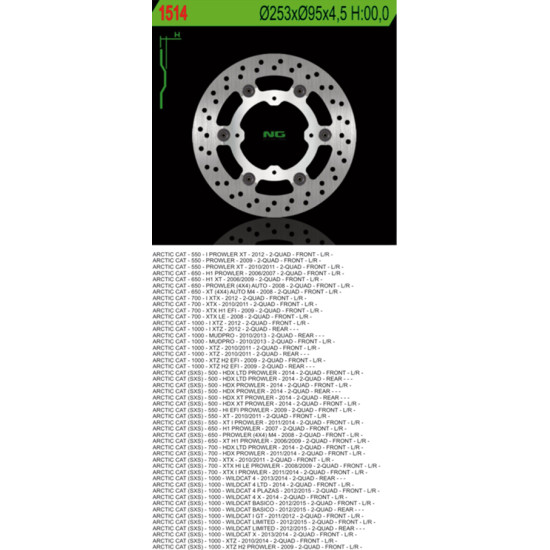 NG brake disc front / rear ARCTIC CAT 550 / 650 / 700 / 1000 floating