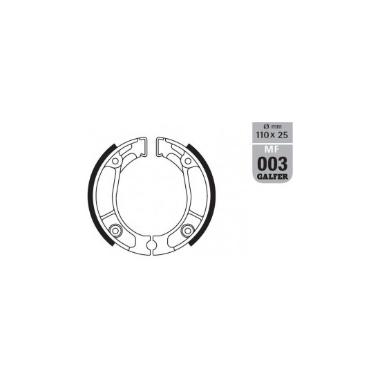 GALFER drum brake pad end SH304 HONDA CB 50 '75-'95, MBX 50 / 80 '81-, NSR 50 '88-'93, XL 125 '85-'97, XL 200 '83