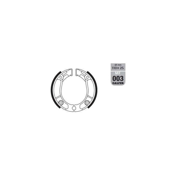 GALFER drum brake pad end SH304 HONDA CB 50 '75-'95, MBX 50 / 80 '81-, NSR 50 '88-'93, XL 125 '85-'97, XL 200 '83