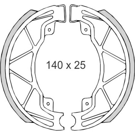BRENTA drum brake pads DERBI25 / 50 / 125 / 150 PIAGGIO50 / 125 / 180 VESPA 50 / 125 (140x25mm) (FT 0300)