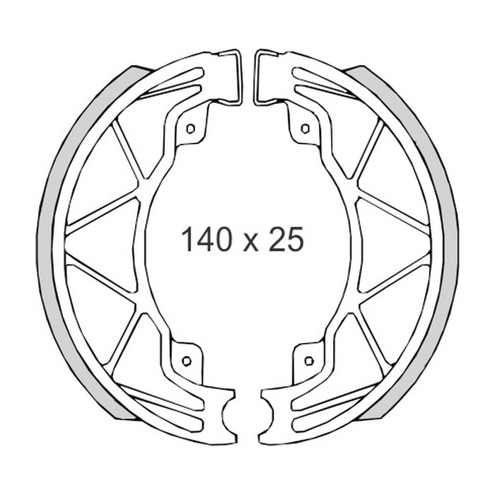 BRENTA drum brake pads DERBI25 / 50 / 125 / 150 PIAGGIO50 / 125 / 180 VESPA 50 / 125 (140x25mm) (FT 0300)
