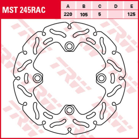 TRW LUCAS ZF brake disc rear HONDA CBR 125R '04-'17, CRF 250L '13-'16, CRF 250R RALLY '17-, CB 600F HORNET '98-'06, CBR 60