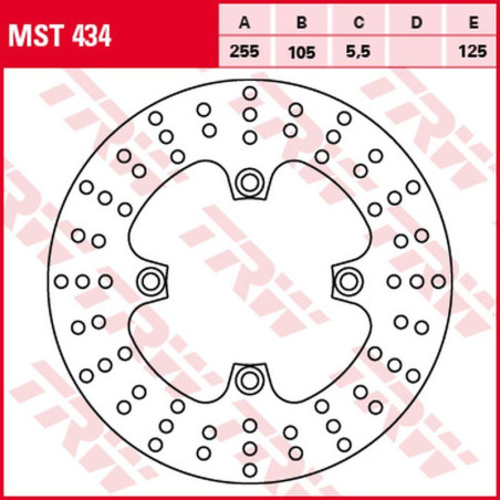 TRW LUCAS ZF brake disc rear TRIUMPH TIGER / XC 800 '11-'14, BONNEWILLE / SCRAMBLER / THRUXTON 865 '04-'16, BONNEVILLE 900