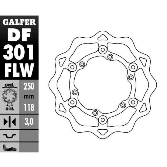 GALFER brake disc 250mm floating SUZUKI / YAMAHA (NG675, NG276)
