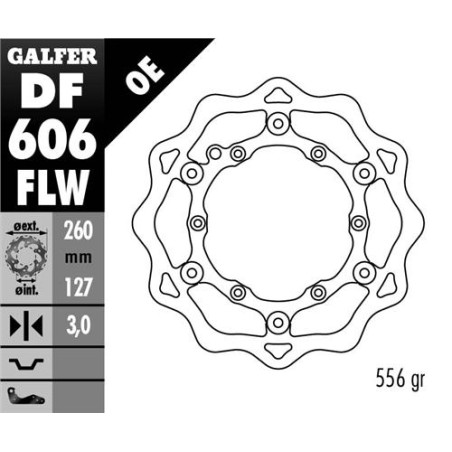 GALFER floating brake disc 260mm KTM all MODELS, HUSABERG (NG140)