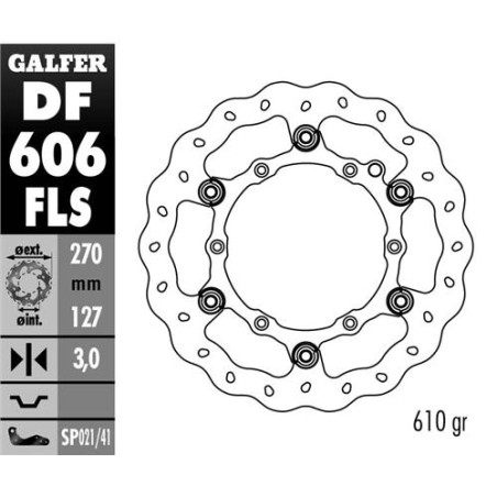 GALFER stabdžių diskas plaukiojantis 270mm KTM visi MODELE, HUSABERG (NG140)