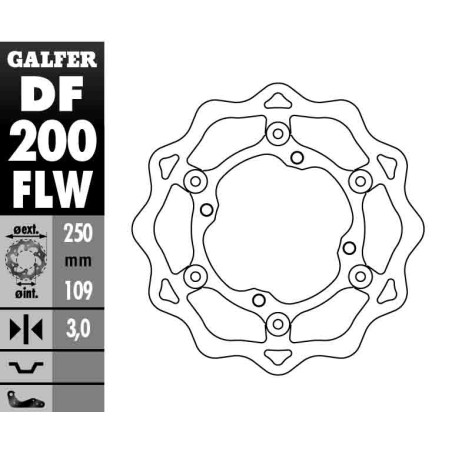 GALFER floating brake disc KAWASAKI KXF 250 / 450 '06-, KLX 450 '07-