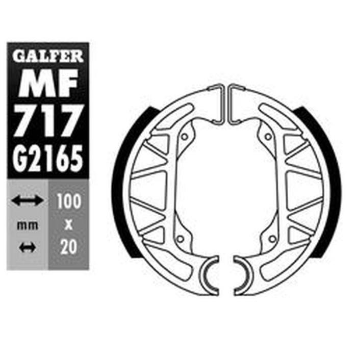 GALFER drum brake pad end PIAGGIO FLY 100 / 125 '05-, FREE 100 '02-, TYPHOON 50 / 80 / 125 '96-'10, TYPHOON-X 50
