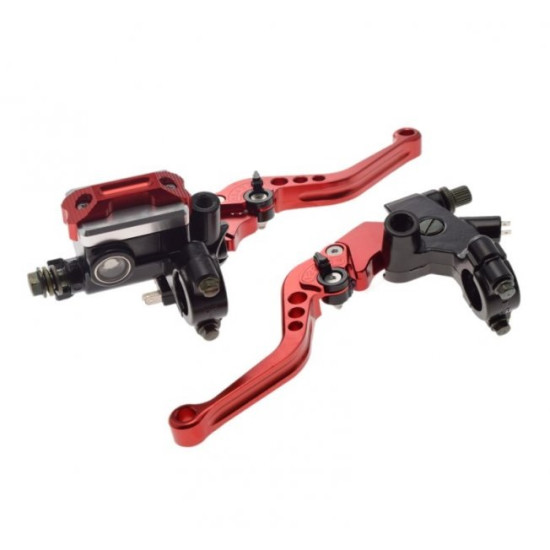 Red universal brake and clutch lever set