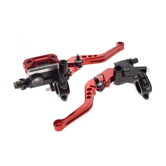 Red universal brake and clutch lever set