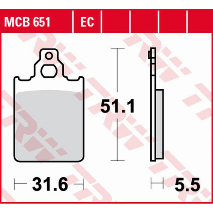 TRW LUCAS ZF brake pads KH156 ECO ORGANIC CAGIVA BLUES / PRIMA / SUPER CITY 50 '93-'95, PIAGGIO QUARTZ 50 '92-'96, SKR 1