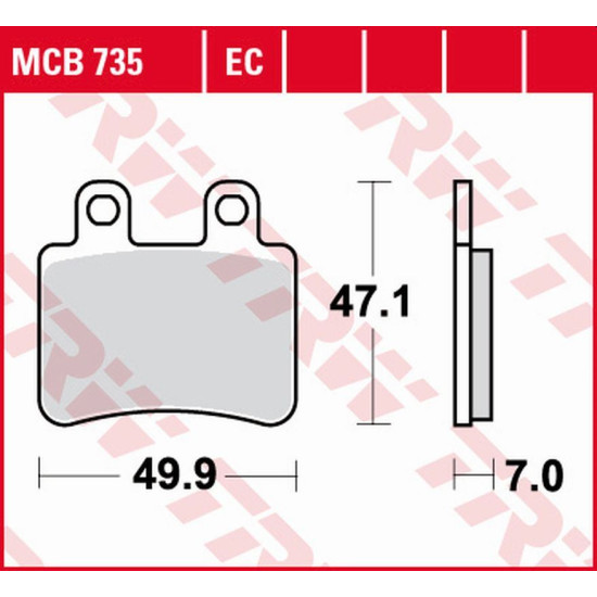 TRW LUCAS ZF brake pads KH350 ECO ORGANIC DERBI SENDA '07-'16, CROSS CITY 125 '07-'16, SENDA 125 '04-'14, PEUGEOT ELYSTA