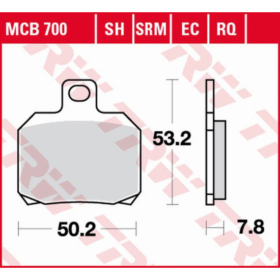 TRW LUCAS ZF brake pads KH266 ECO ORGANIC DERBI GPR 50 '03-'16, SENDA 50 '07-'17, GP1 125 '06-'11, PEUGEOT CITY STAR '10