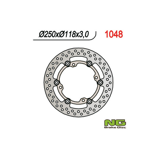NG brake disc front SUZUKI RMZ 450 '05-'14, RMZ 250 '07-'14 floating (250X118X3mm) (4X9,5mm) floating