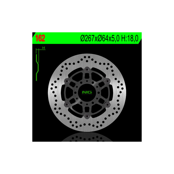 NG brake disc front YAMAHA SR 250 CLASSIC '95-'03, XV 250 VIRAGO '91-'94 (floating) (267X64X5) (6X8.5mm)
