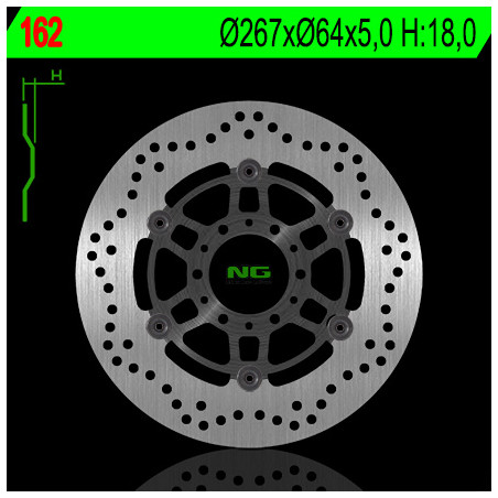 NG brake disc front YAMAHA SR 250 CLASSIC '95-'03, XV 250 VIRAGO '91-'94 (floating) (267X64X5) (6X8.5mm)