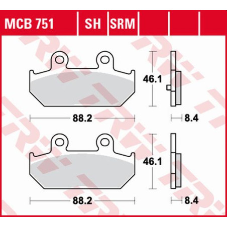 TRW LUCAS brake pads KH412 ORGANIC SUZUKI AN 400 BURGMAN 07-15, AN 650 BURGMAN 04-16, rear