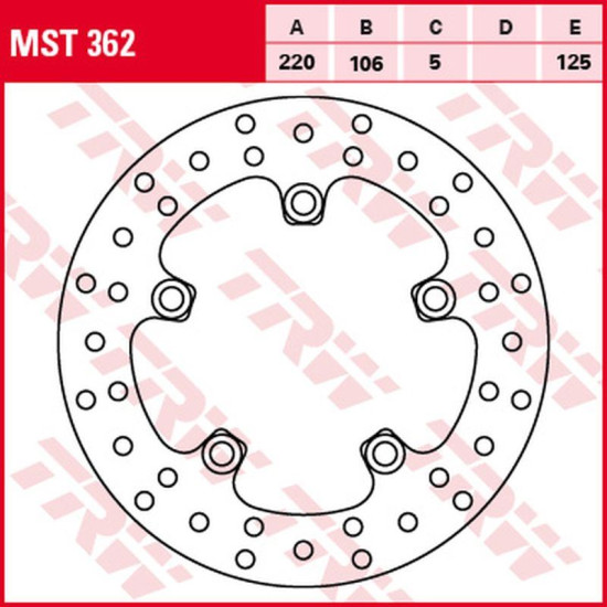 TRW LUCAS ZF brake disc rear YAMAHA YZF R6 '03-, MT-10 '16-, YZF R1 '03-, (220X106X5mm) (NG903NG903X)