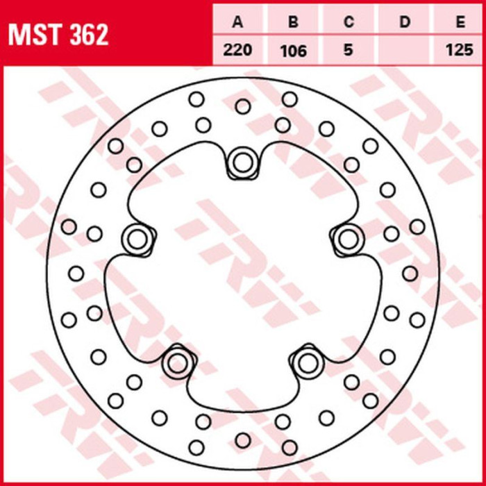 TRW LUCAS ZF brake disc rear YAMAHA YZF R6 '03-, MT-10 '16-, YZF R1 '03-, (220X106X5mm) (NG903NG903X)