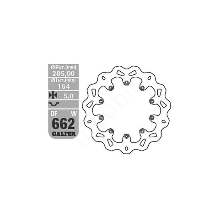 GALFER brake disc BMW K 75C / RT / S '94-'96 (front), K 100 '84-'93, K1100 '92-'00 (front+rear) (285X165X4.8) (10X5.5m