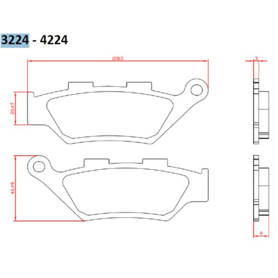 BRENTA brake pads KH322 BENELLI IMPERIALE 400 '19-, LEONCIO 500 '18-19, TRK500 '18-20, front (FT 3224)