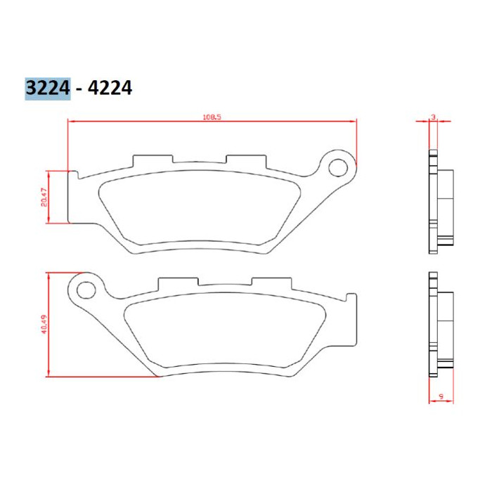 BRENTA brake pads KH322 BENELLI IMPERIALE 400 '19-, LEONCIO 500 '18-19, TRK500 '18-20, front (FT 3224)