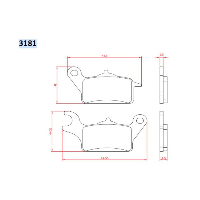 BRENTA brake pads KH708 HONDA VISION 110 '17-18, ZOOMER 110 '13-, CLICK 125 '12-17, front (FT 3181)