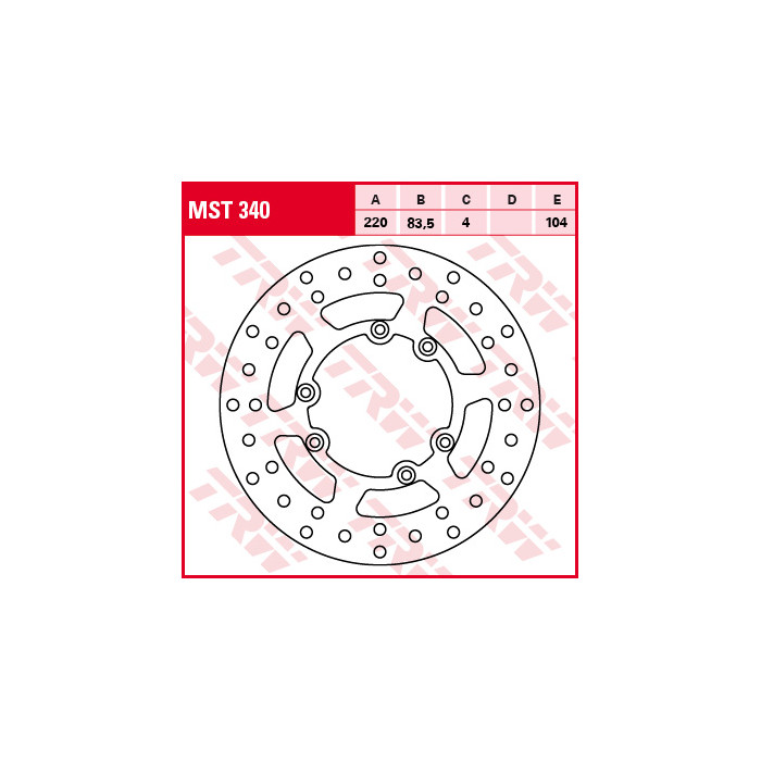 TRW LUCAS brake disc rear KTM GS 350 RT 89-91, MX 500 89-91