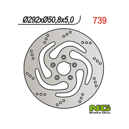 NG brake disc front HARLEY-DAVIDSON (292X50,8X5) 883 / 1200 / 1340 / 1450, 5 holes diameter 8.5