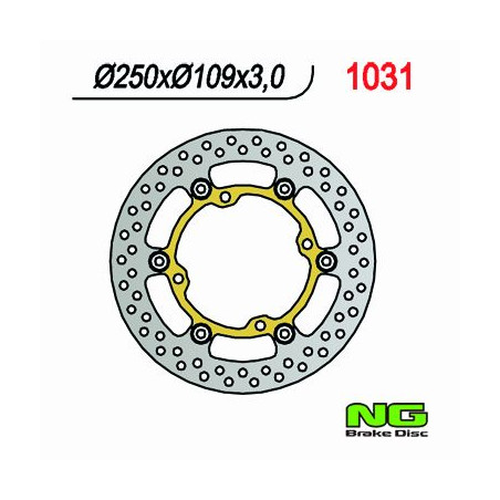 NG stabdžių diskas priekis KAWASAKI KXF 250 / 450 '03-'14 (250X109X3) (4X9,5mm) plaukiojantis
