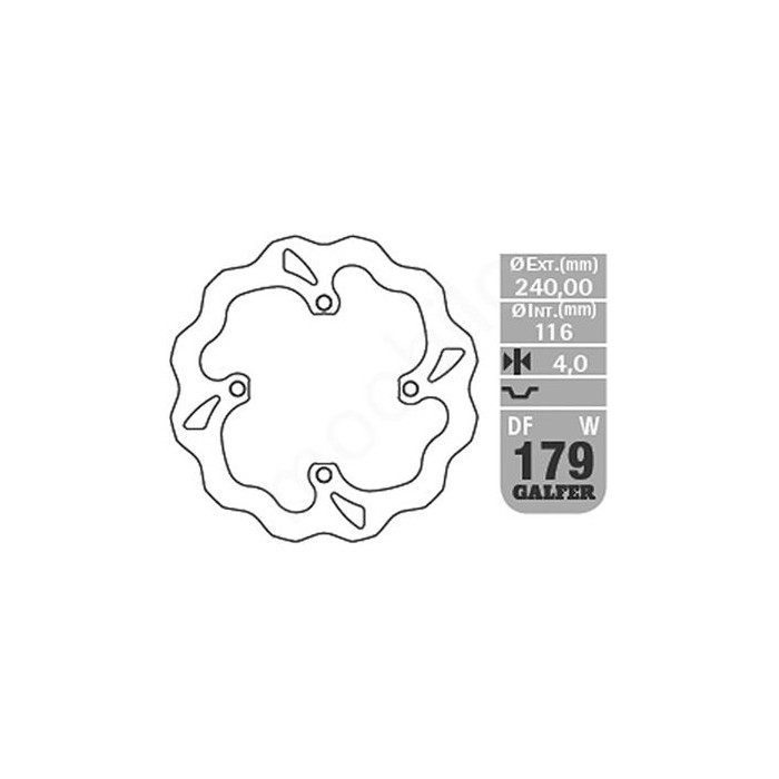 GALFER brake disc rear KAWASAKI KX 125 / 250 '03-, KX 250F / 450F '04-'19, SUZUKI RM 250Z '04-'06 WAVE (240X116X4mm)