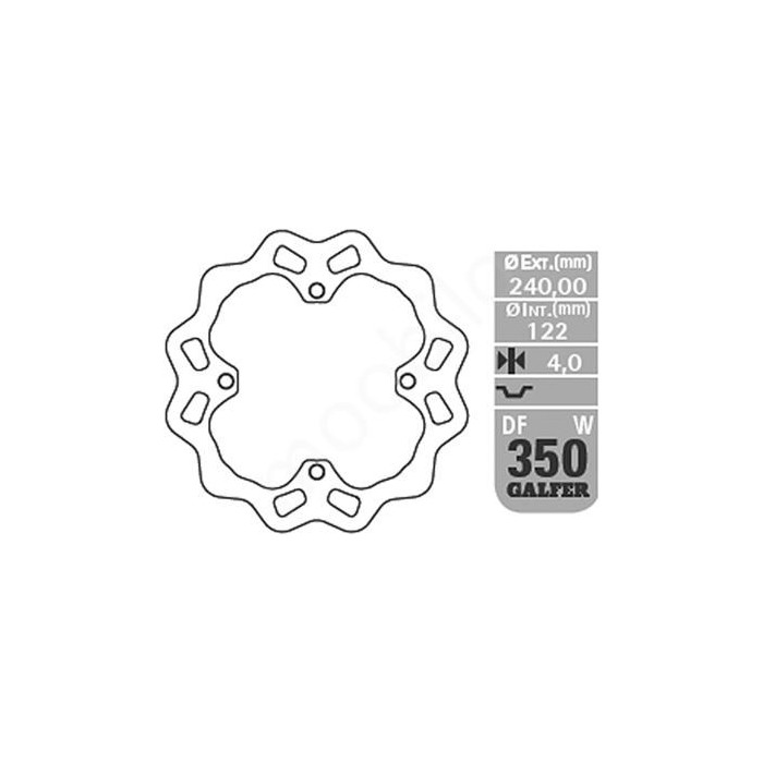 GALFER brake disc rear SUZUKI RMZ 250 '07-'19, RMZ 450 '06-'18, RMX 450Z '10-'18 WAVE (240X122X4mm)