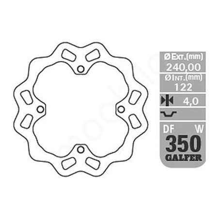 GALFER brake disc rear SUZUKI RMZ 250 '07-'19, RMZ 450 '06-'18, RMX 450Z '10-'18 WAVE (240X122X4mm)