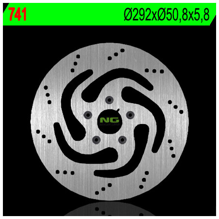 NG brake disc rear HARLEY DAVIDSON SPORTSTER 1200 '84-'98 (ALL MODELS) (292X50,5X5,8) (5X8,5mm)