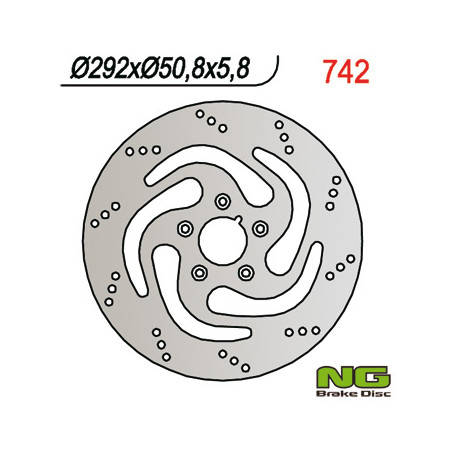 NG brake disc rear HARLEY-DAVIDSON 883 / 1340 84-98 (292X50.8X5.8) (5X8.5mm)