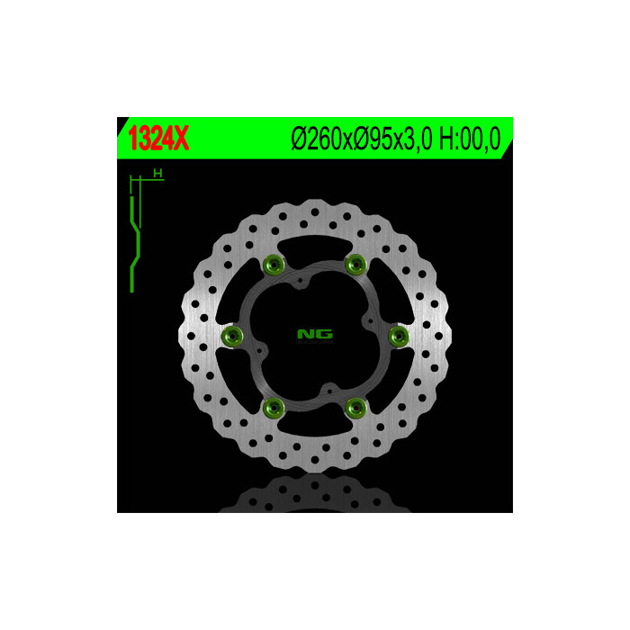 NG brake disc front KTM 250 / 350 FREERIDE '12-'15 (floating) (260X95X3) (4X6.5mm) (without hole for speedometer sensor)