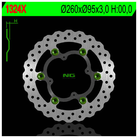 NG brake disc front KTM 250 / 350 FREERIDE '12-'15 (floating) (260X95X3) (4X6.5mm) (without hole for speedometer sensor)