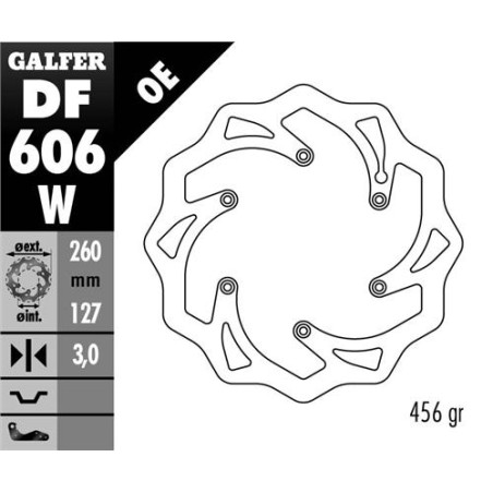 GALFER brake disc front KTM SX / EX, HUSABERG,HUSQVARNA,GAS GAS WAVE (260X127X3mm)