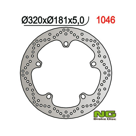 NG stabdžių diskas priekis BMW F 800 / R850,1100,1150 / K 1200 / 1300 / 1600 (320X181X4,8) (5X14,0mm)