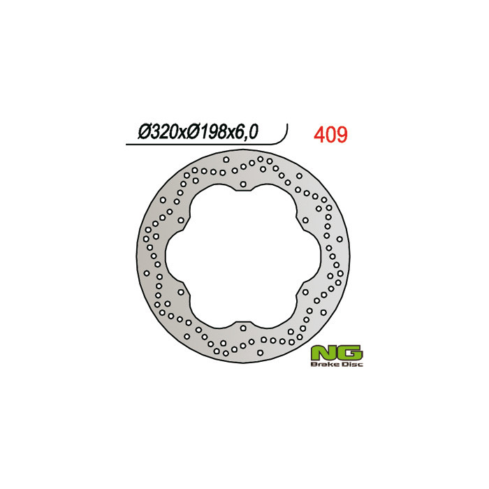 NG brake disc front YAMAHA XJ 600 92-97, XVZ 1300 96-07 rear (320X198mm) (320X198X6)